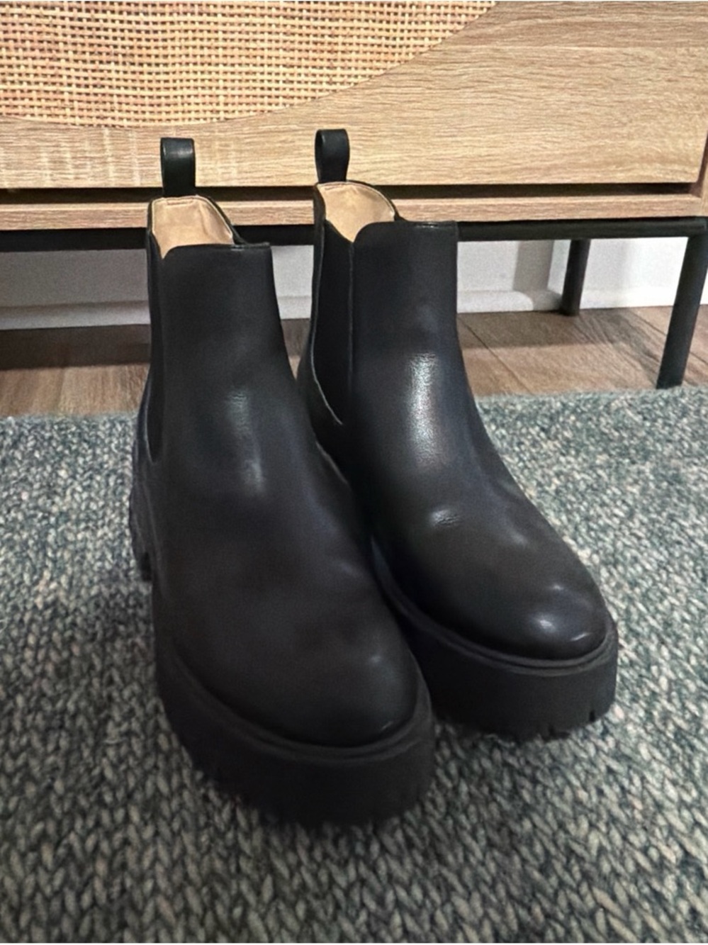 COACH Black Platform Chelsea Boots - Women's Leather Ankle Boots